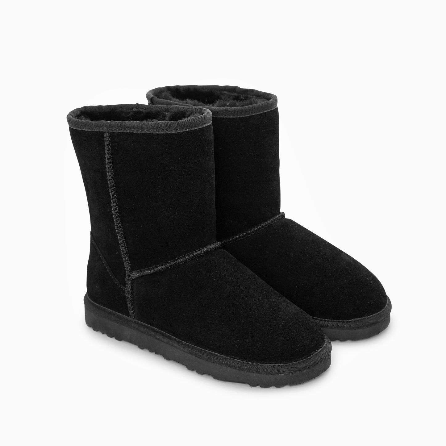 Ugg Boots Genuine Australian Sheepskin Unisex Short Classic Suede (Black, EU42)