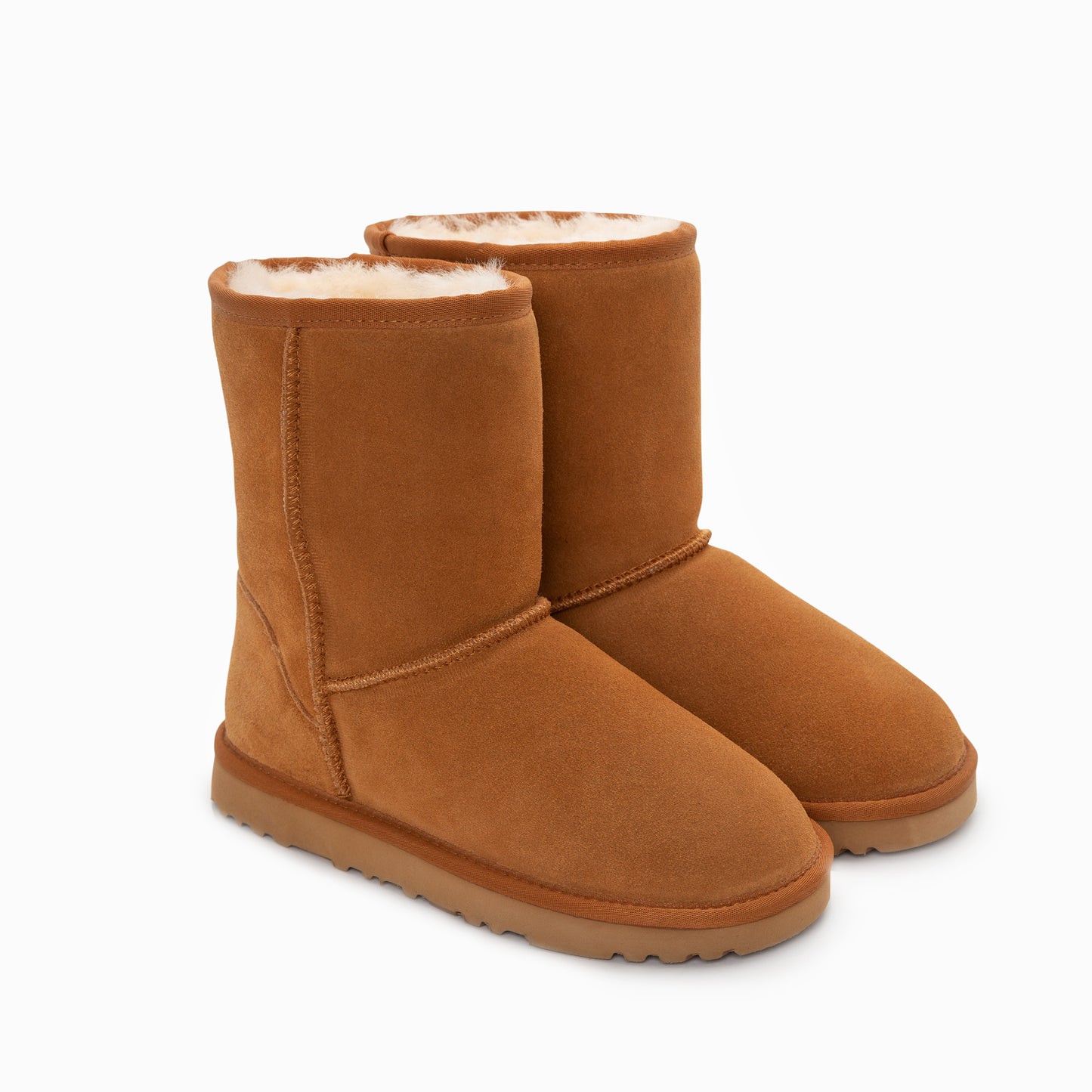 Ugg Boots Genuine Australian Sheepskin Unisex Short Classic Suede (Chestnut, EU36)