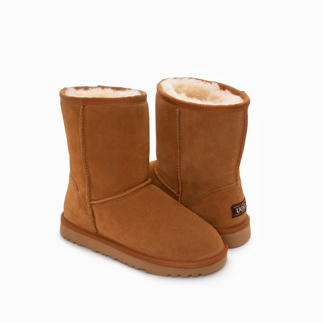 Ugg Boots Genuine Australian Sheepskin Unisex Short Classic Suede (Chestnut, EU38)