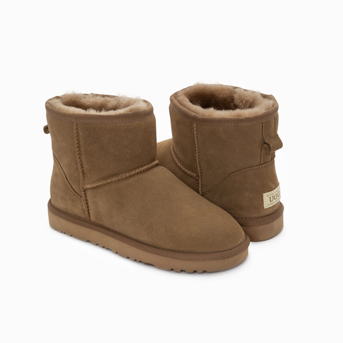 Ugg Boots Genuine Australian Sheepskin Unisex Mini Classic Suede (Olive, EU37)