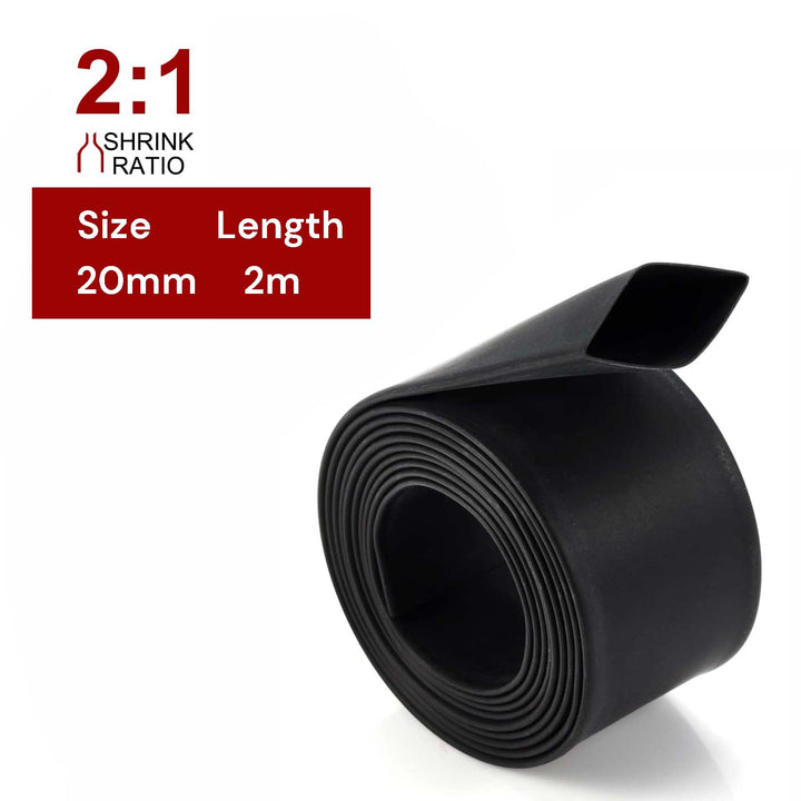 2m Polyolefin Shrink Tube 25/32" (20mm) 2:1 Ratio Heat Shrink Tubing Sleeving Wrap Shrinking