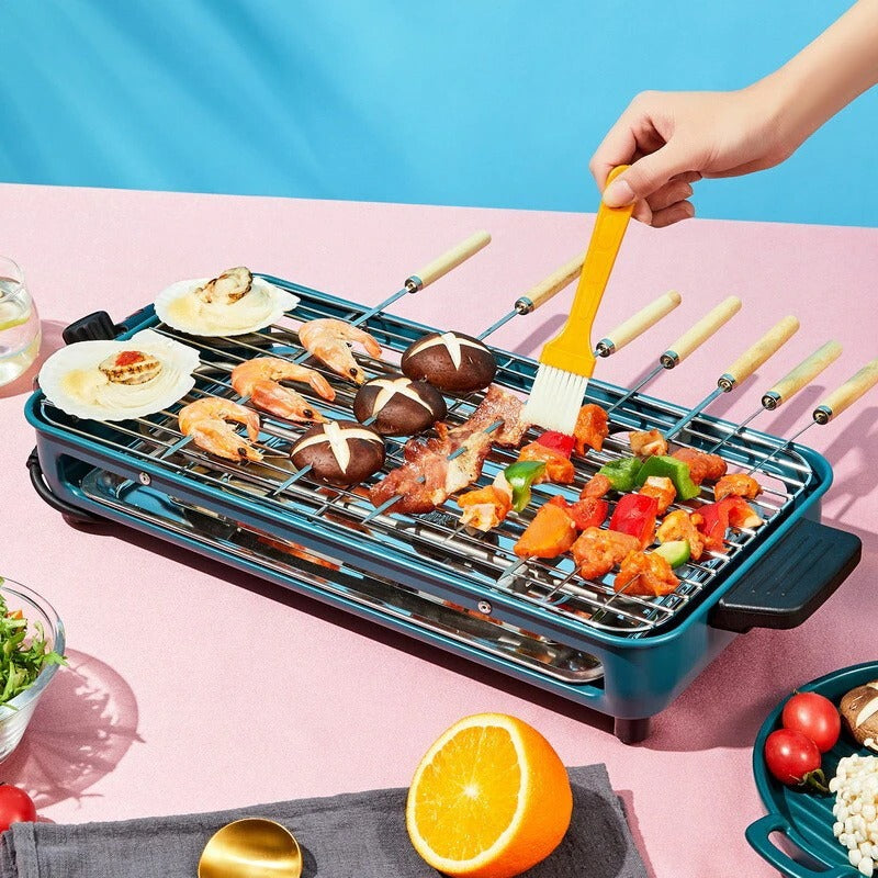 1500W Portable Household Smokeless Electric Pan Grill BBQ Non-Stick Electric Griddle Barbecue