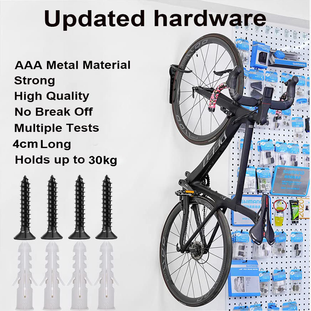 2x Bike Rack Garage Wall Mount Hanger Hooks Storage Bicycle Vertical for Indoor Shed with Screws