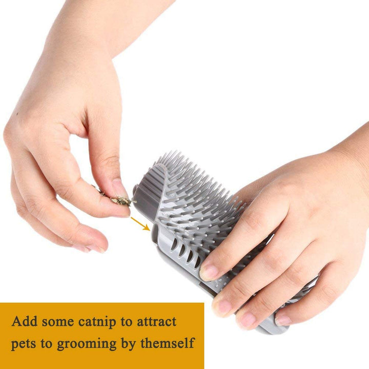 Cat Self Groomer Catnip  Dog Cat Toy Corner Groomer Wall Corner Scratcher Comb Grooming Massage Brush