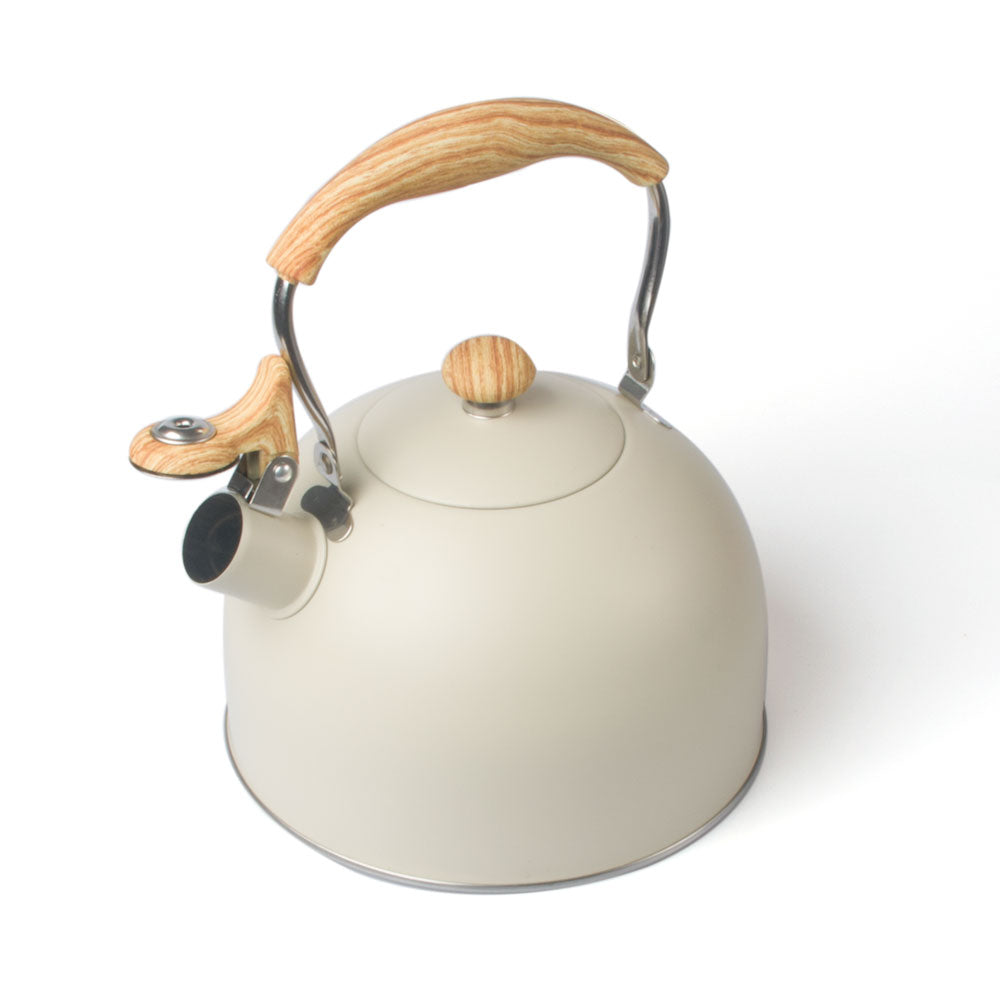 2.5 Liter Tea Whistling Kettle Stainless Steel Modern Whistling Tea Pot for Stovetop Cream