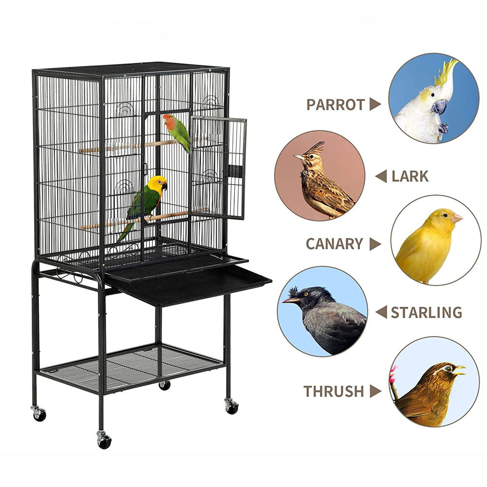 134cm Large Bird Aviary Cage Heavy Duty Parrot Budgie Parakeet Cockatoo Perch Cage Storage Shelf