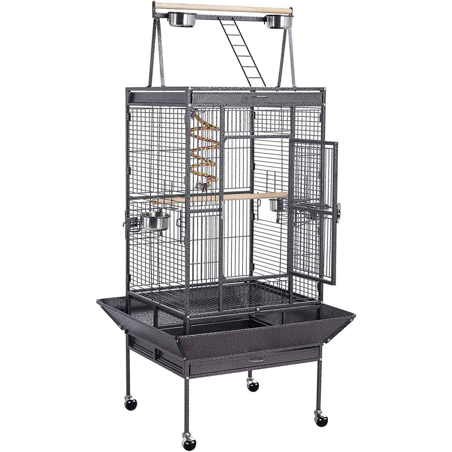 174cm Large Rolling Mobile Bird Cage Birdcage Finch Aviary Parrot Animals Playtop Stand Canary Finch