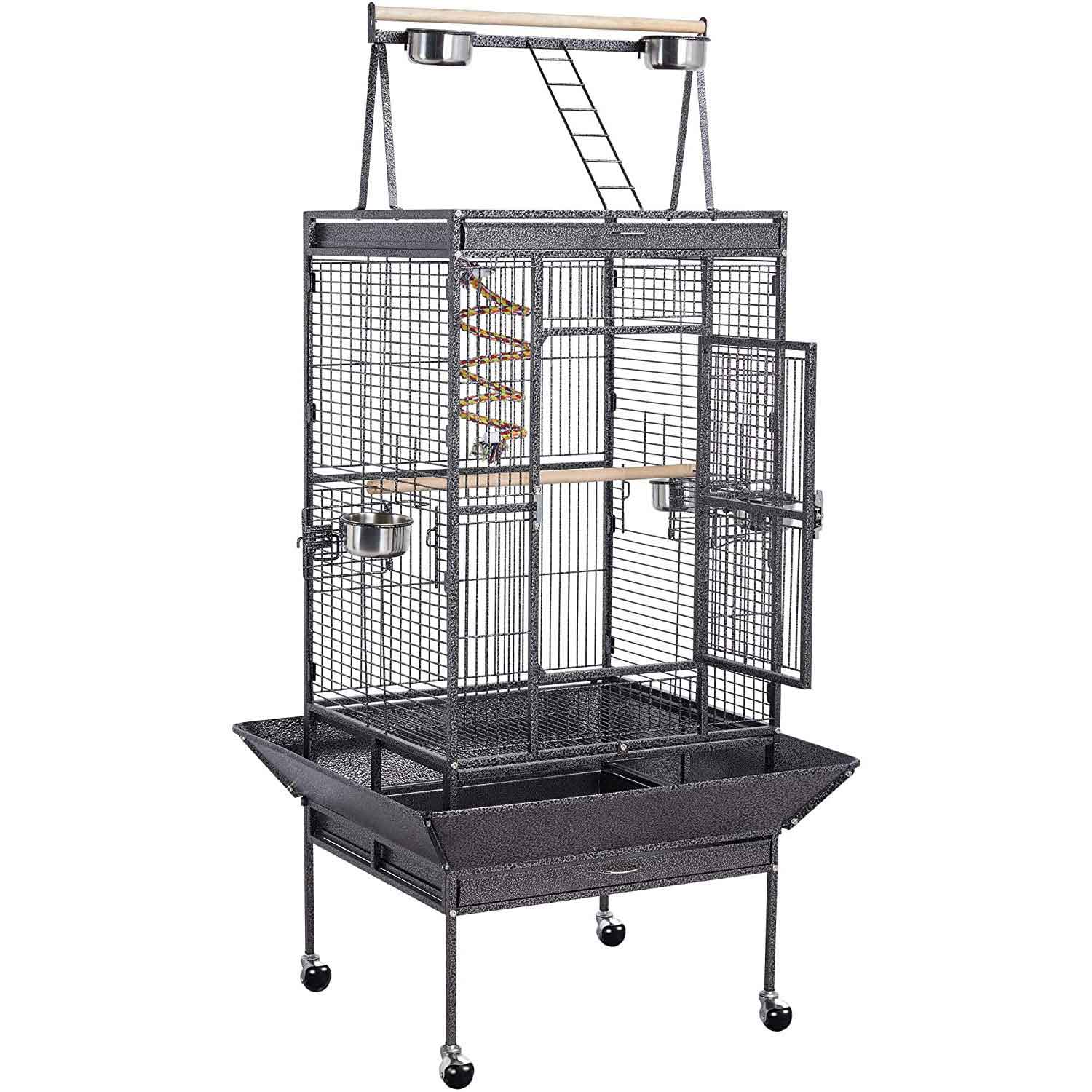 174cm Large Rolling Mobile Bird Cage Birdcage Finch Aviary Parrot Animals Playtop Stand Canary Finch