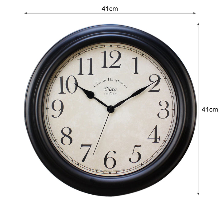 Large 41cm Wall Clock Silent Home Wall Decor Retro Clock for Living Room Kitchen Home Office