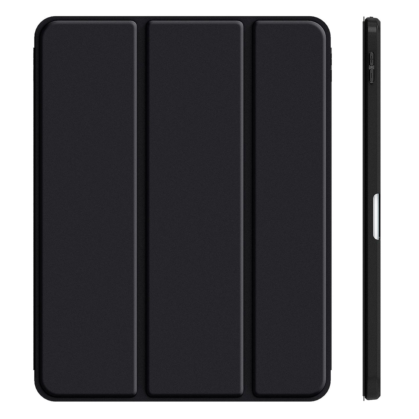 iPad 10th Case 10.9 Inch 2022 with Pencil Holder, Smart iPad Clear Case with Soft TPU Auto Wake Sleep Black