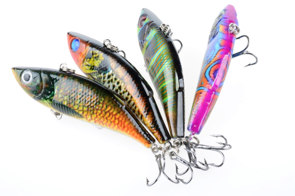 4x 8cm Vib Bait Fishing Lure Lures Hook Tackle Saltwater