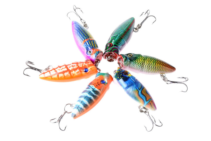 6X 3.5cm Popper Poppers Fishing Lure Lures Surface Tackle Fresh Saltwater