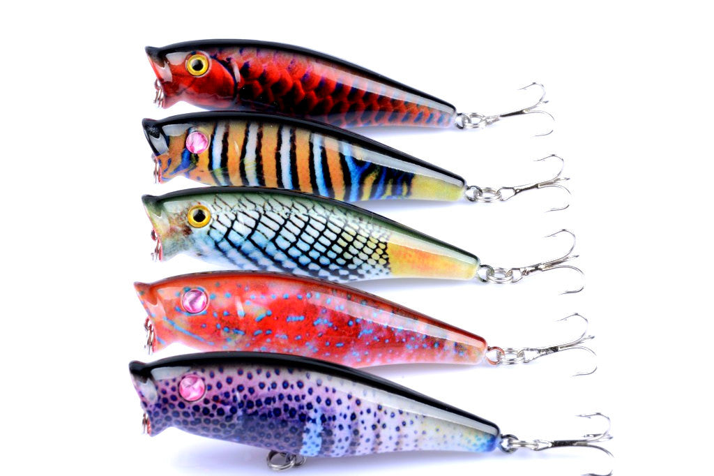 5X 7.5cm Popper Poppers Fishing Lure Lures Surface Tackle Fresh Saltwater