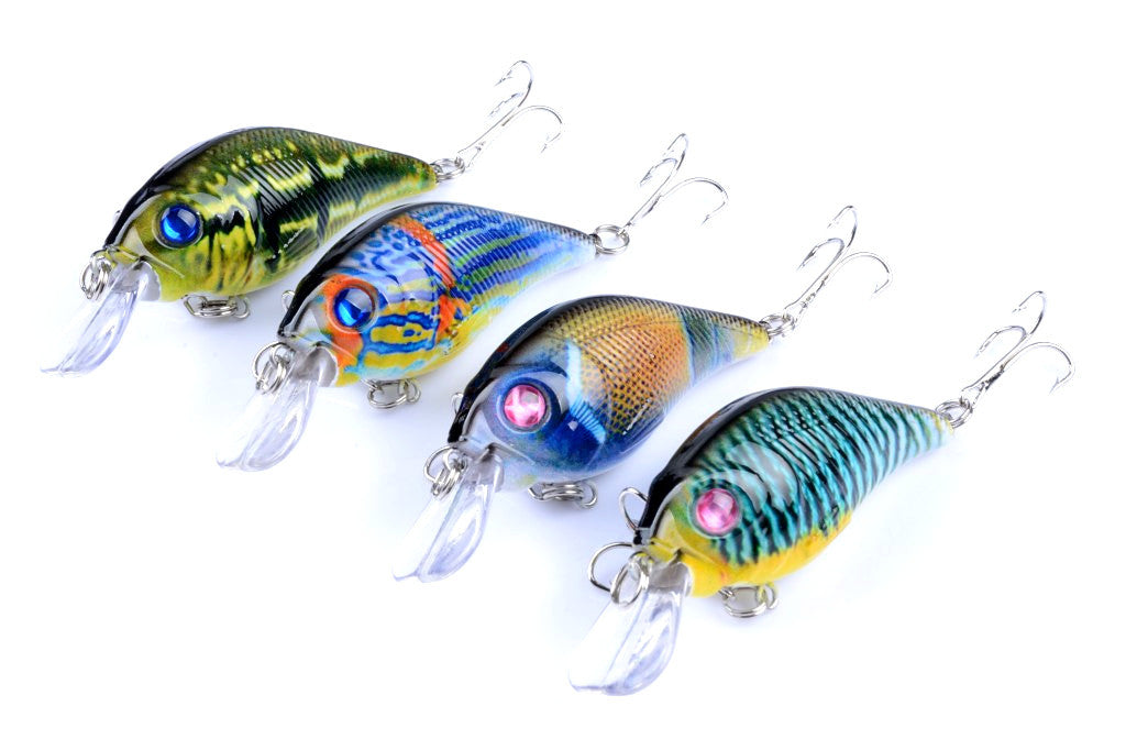 4x 7.5cm Popper Crank Bait Fishing Lure Lures Surface Tackle Saltwater