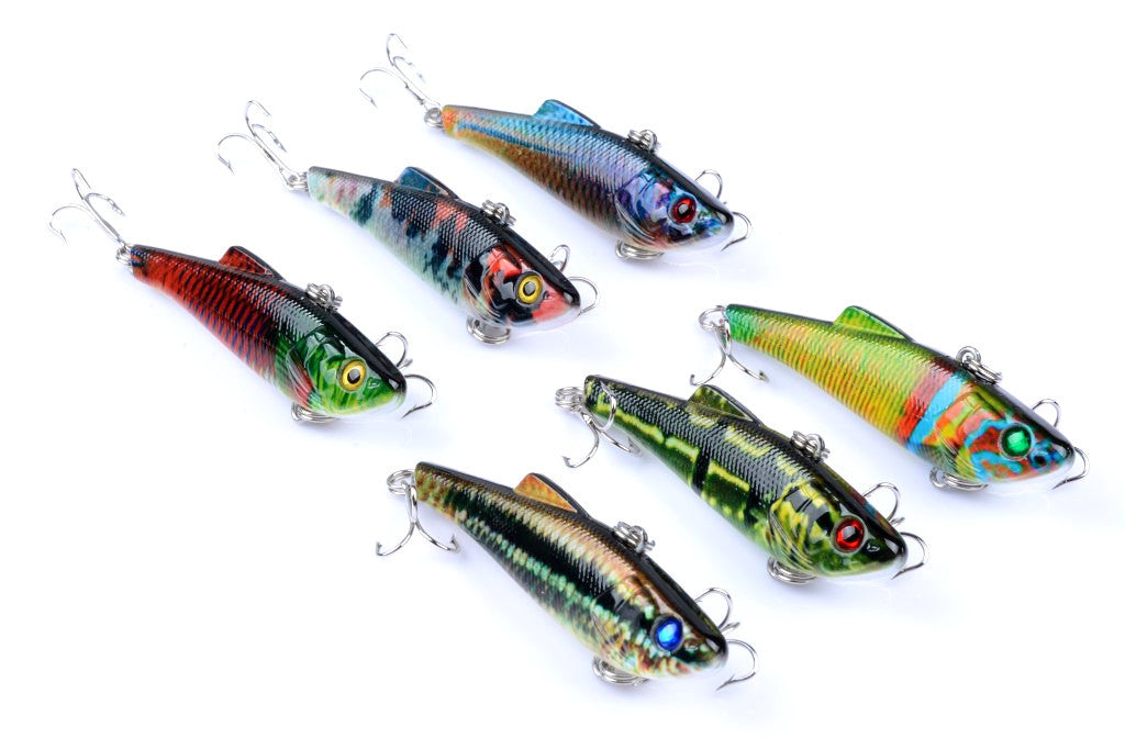 6x 7cm Vib Bait Fishing Lure Lures Hook Tackle Saltwater