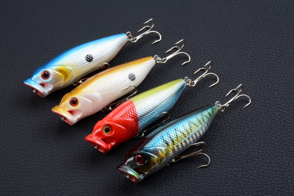 4X 8cm Popper Poppers Fishing Lure Lures Surface Tackle Fresh Saltwater