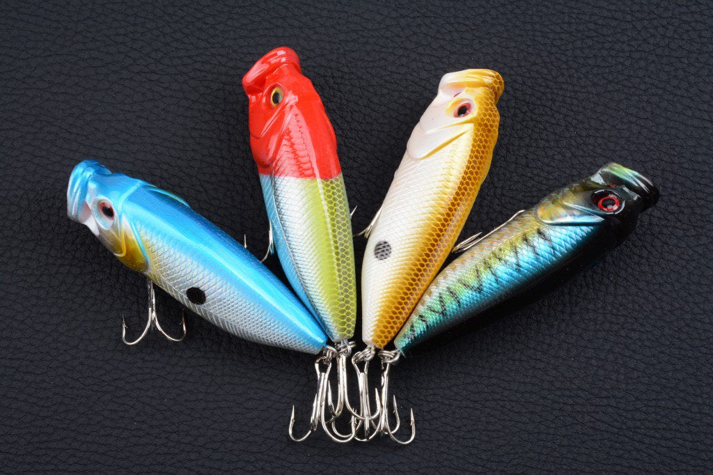 4X 8cm Popper Poppers Fishing Lure Lures Surface Tackle Fresh Saltwater