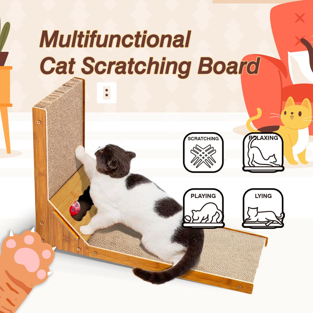 Cat Scratcher Pad L Shape Scratching Board Post Cardboard Cat Scratcher Indoor Kitten Scratch