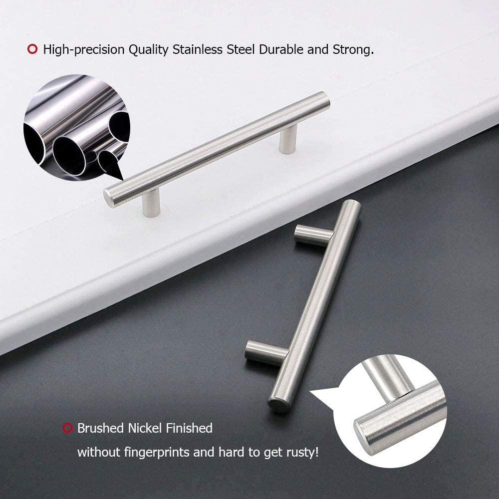 Brushed Stainless steel Kitchen Door Cabinet Drawer Handle Pulls 96MM