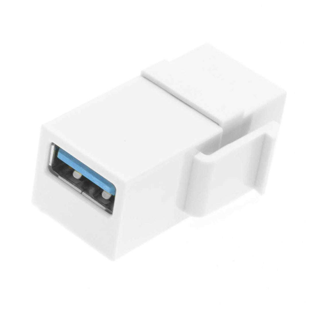 Keystone Jack-USB 3.0 A Female to A Female Coupler Adapter wall plate