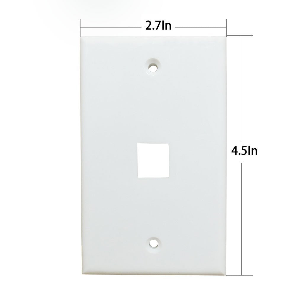 Ethernet Wall Plate 1 Port Cat6 Ethernet Cable Wall Plate Adapter