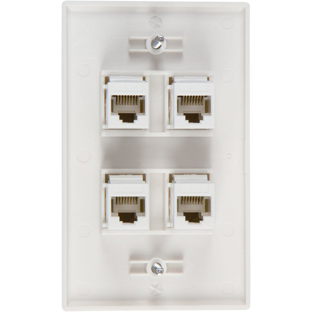 Ethernet Wall Plate 4 Port Cat6 Ethernet Cable Wall Plate Adapter