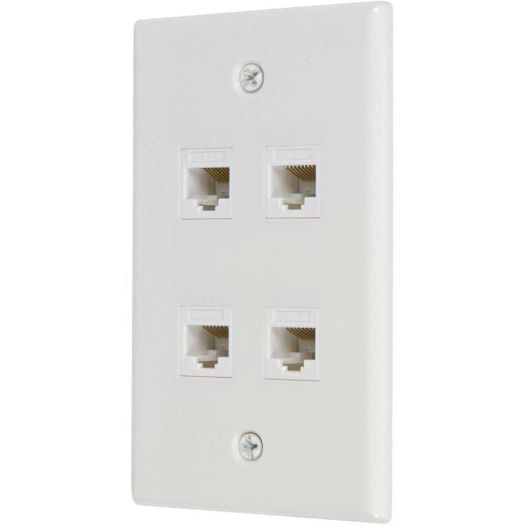 Ethernet Wall Plate 4 Port Cat6 Ethernet Cable Wall Plate Adapter