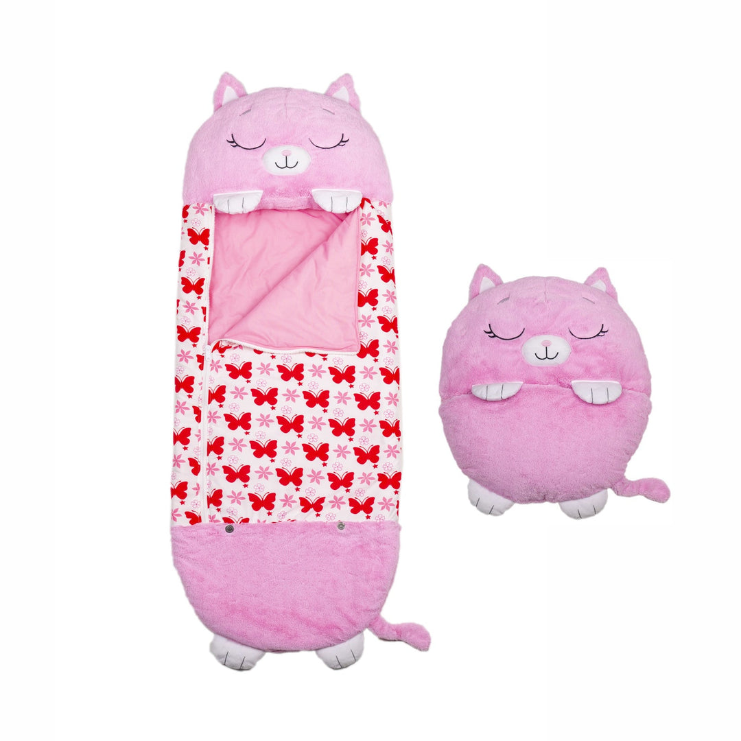 Kids Sleeping Bag Happy Children Toy Plush Pink Cat Large