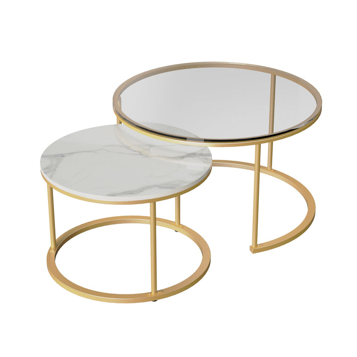 Interior Ave - Elle Luxe - Marble & Gold Nested Coffee Table