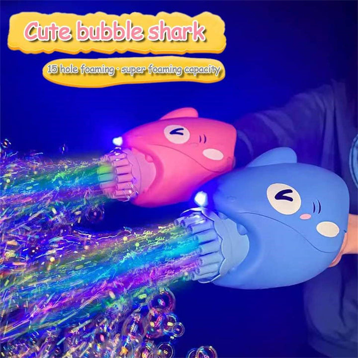 Bubblerainbow 15-Hole Bubble Gun Shark Bubble Machine Automatic Children's Hand-Held Outdoor Toys