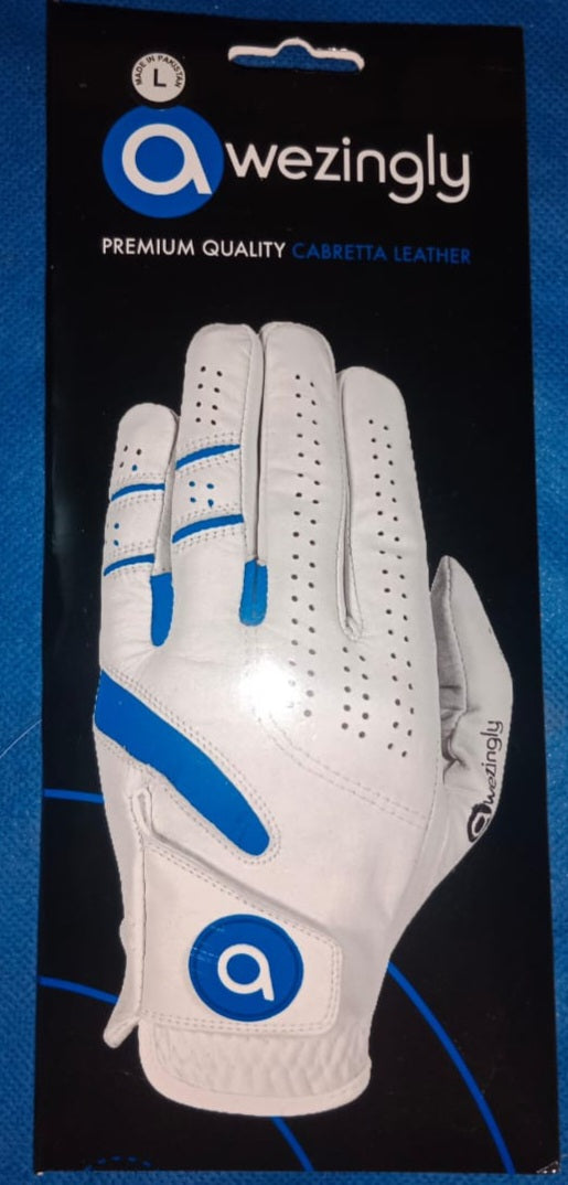 Awezingly Power Touch Cabretta Leather Golf Glove for Men - White (S)