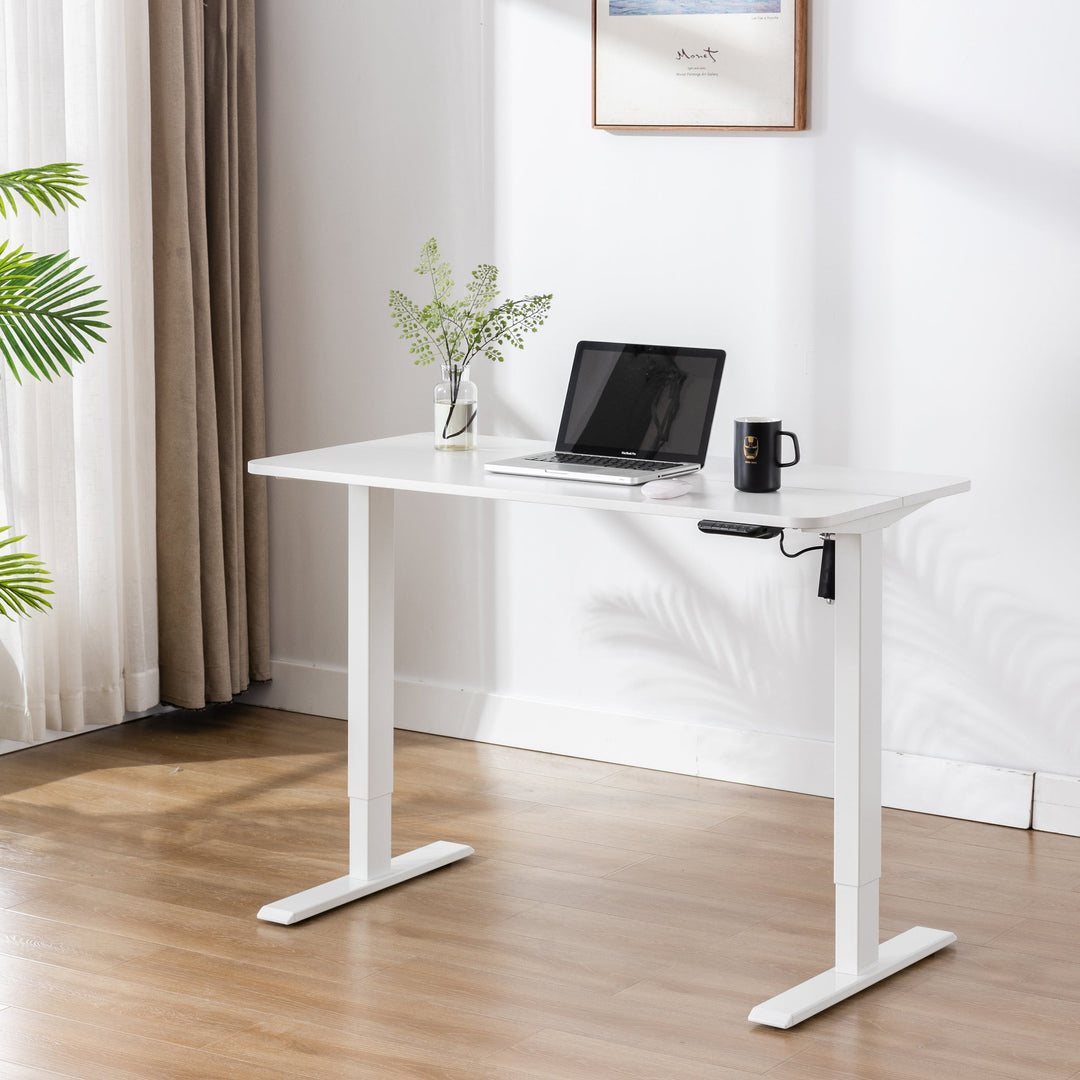 1.2m Sit And Stand Desk In White