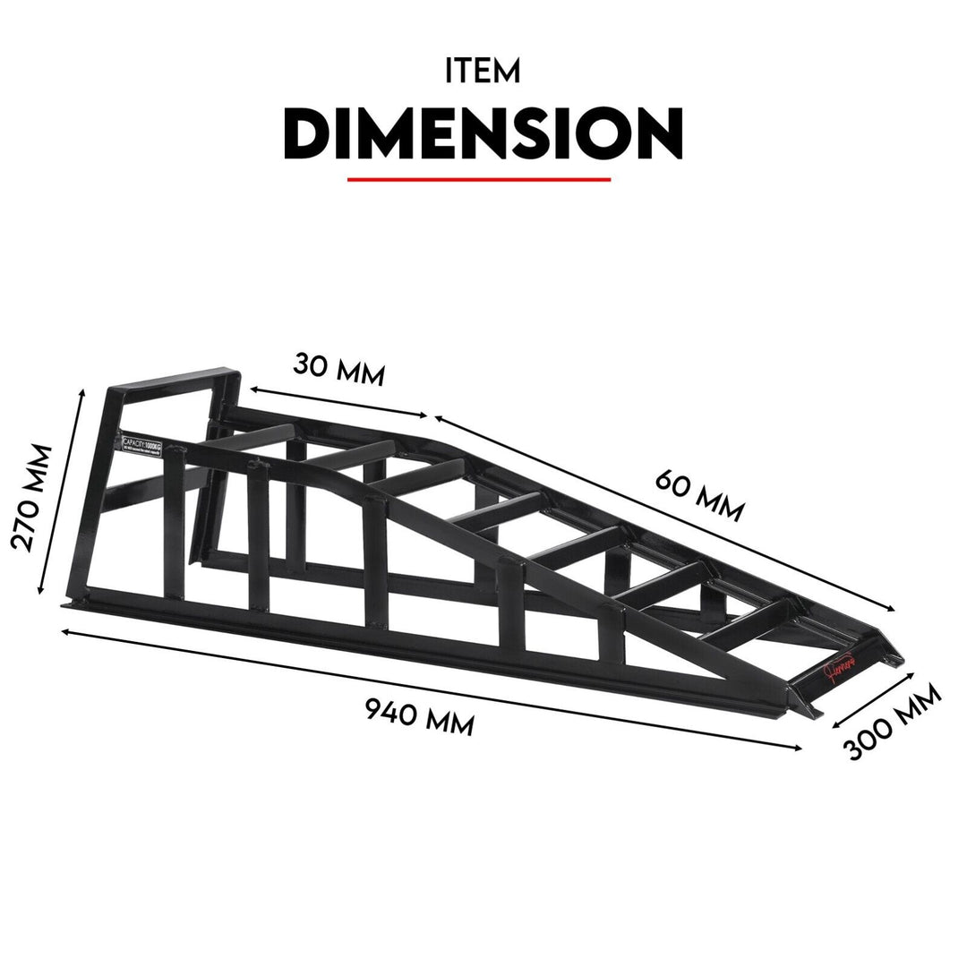 Heavy Duty Portable Car Loading Ramp Set 2000kg Maintenance Steel Frame Pair