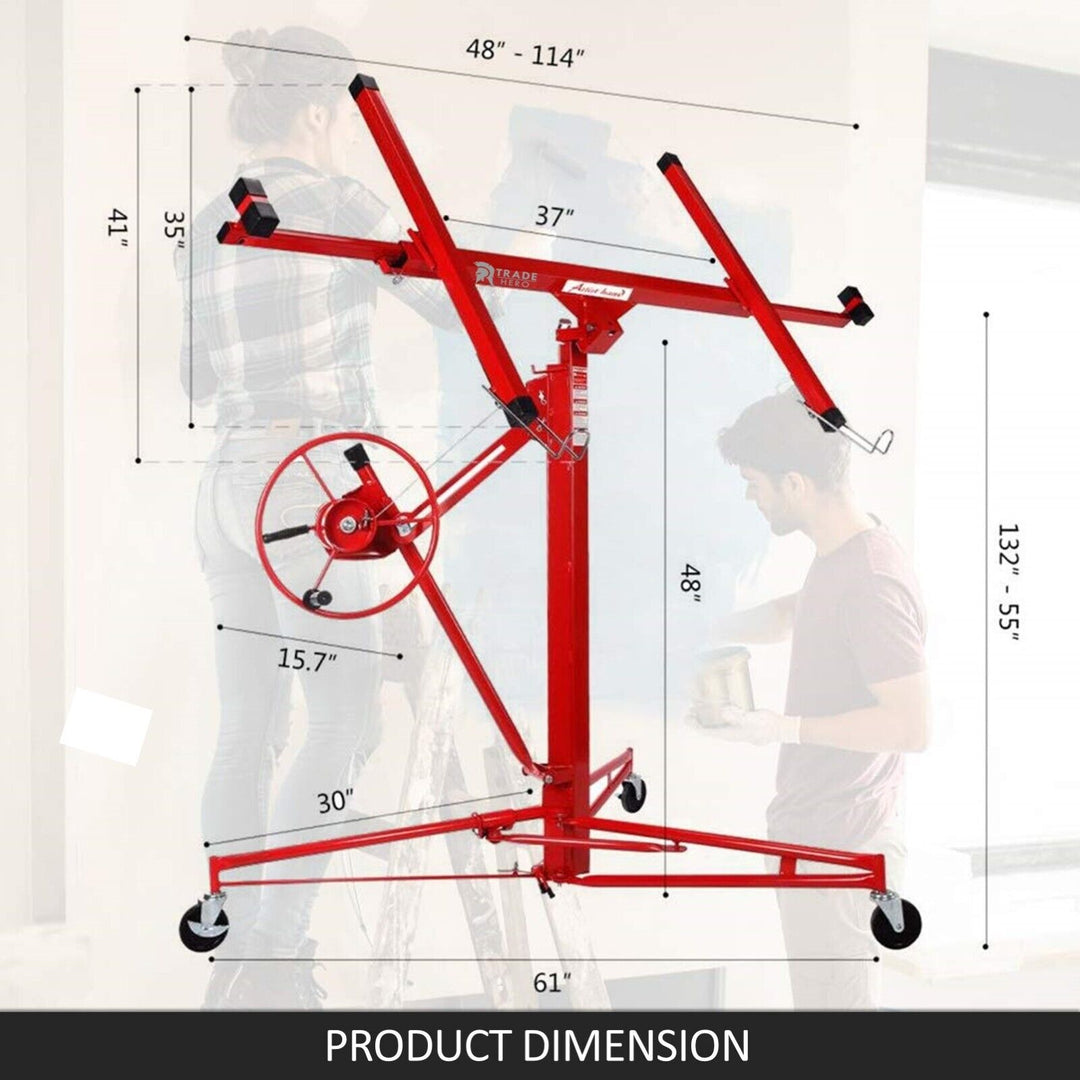 16FT Drywall Gyprock Panel Lifter Plaster Board Sheet Hoist Lift Plasterboard