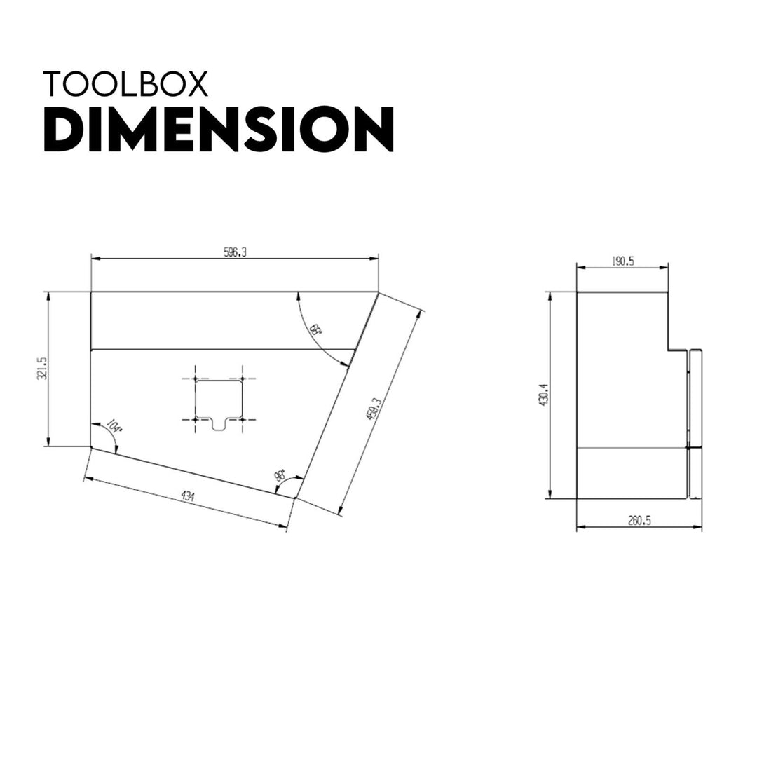 Under Tray Tool Box Underbody Pair Set 600mm Aluminium