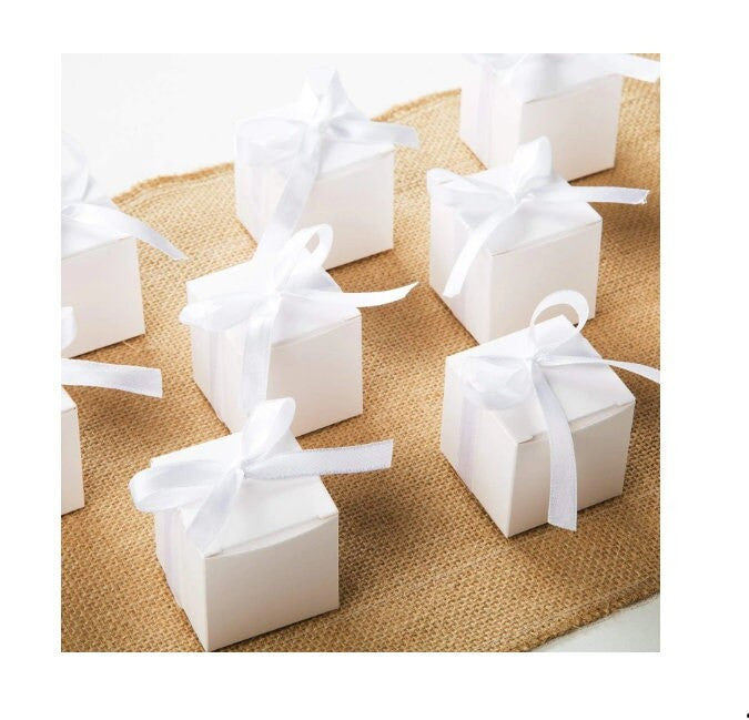 10 Pack of White 8x8x8cm Square Cube Card Gift Box - Folding Packaging Small rectangle/square Boxes for Wedding Jewelry Gift Party Favor Model Candy Chocolate Soap Box