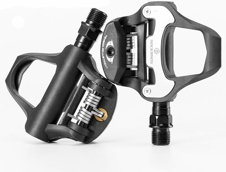 Self Lock Clip In Bike Pedals LOOK KEO Cleat MTB Road 700C Hybrid BMX - Rockbros Black