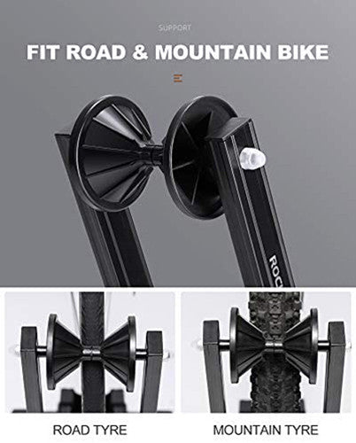 Bike Stand Foldable Portable- Rockbros Aluminum Alloy Light Weight 1.6gk Garage House Shed Bike Wheel Holder Portable