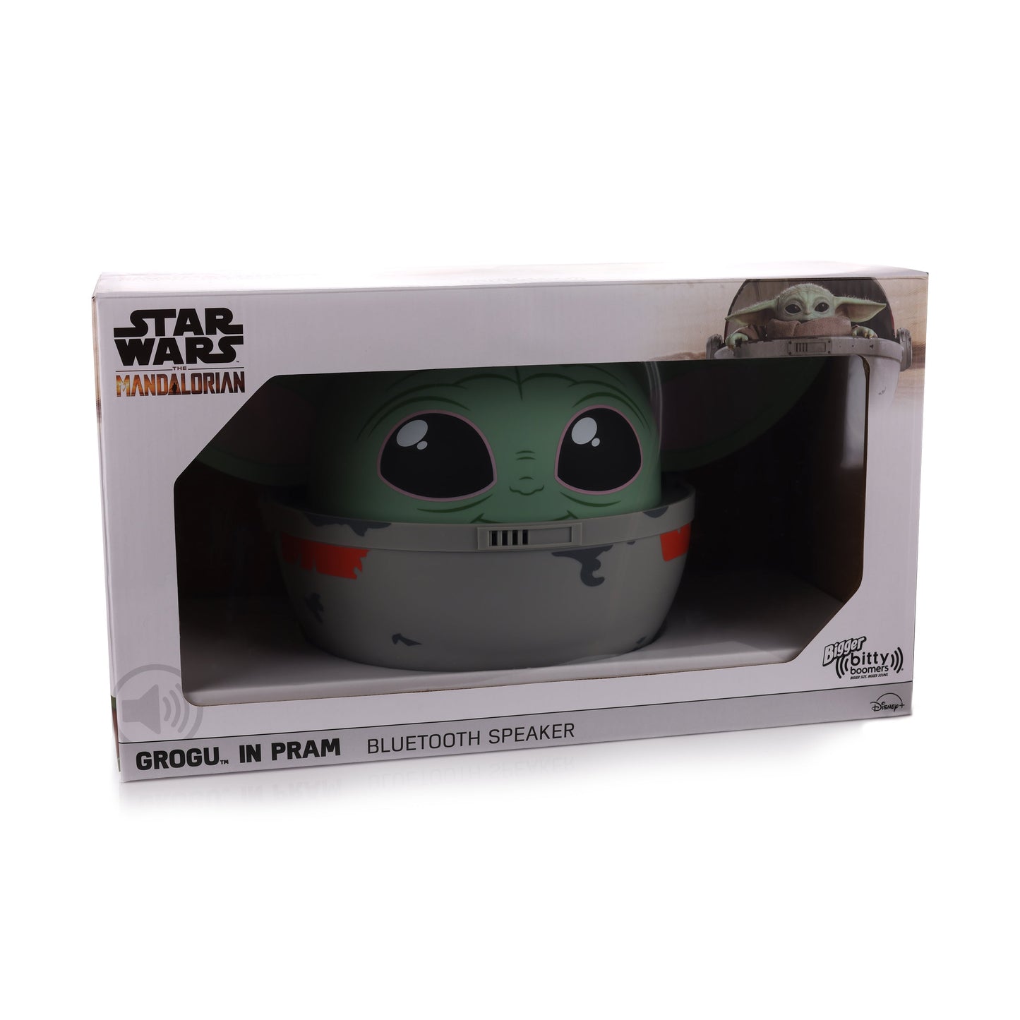 Star Wars: The Mandalorian Bigger Bitty Boomers Grogu in Pram 8" Bluetooth Speaker