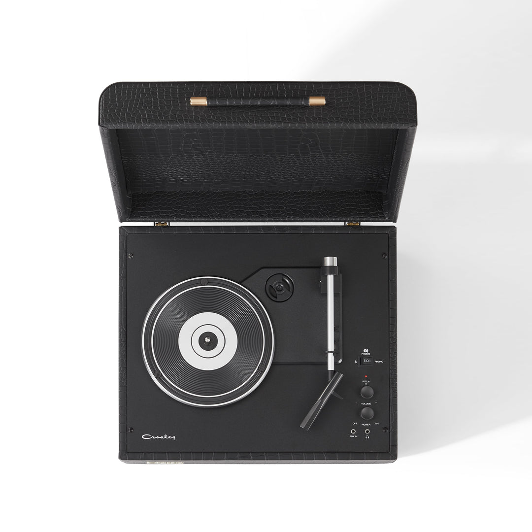 Crosley Mercury Turntable - Black + Bundled Majority D40 Bluetooth Speakers - Black