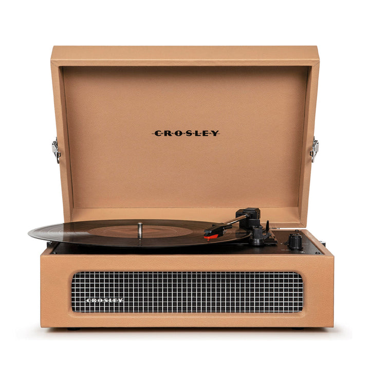 Crosley Voyager Bluetooth Portable Turntable - Tan + Bundled Crosley Record Storage Display Stand