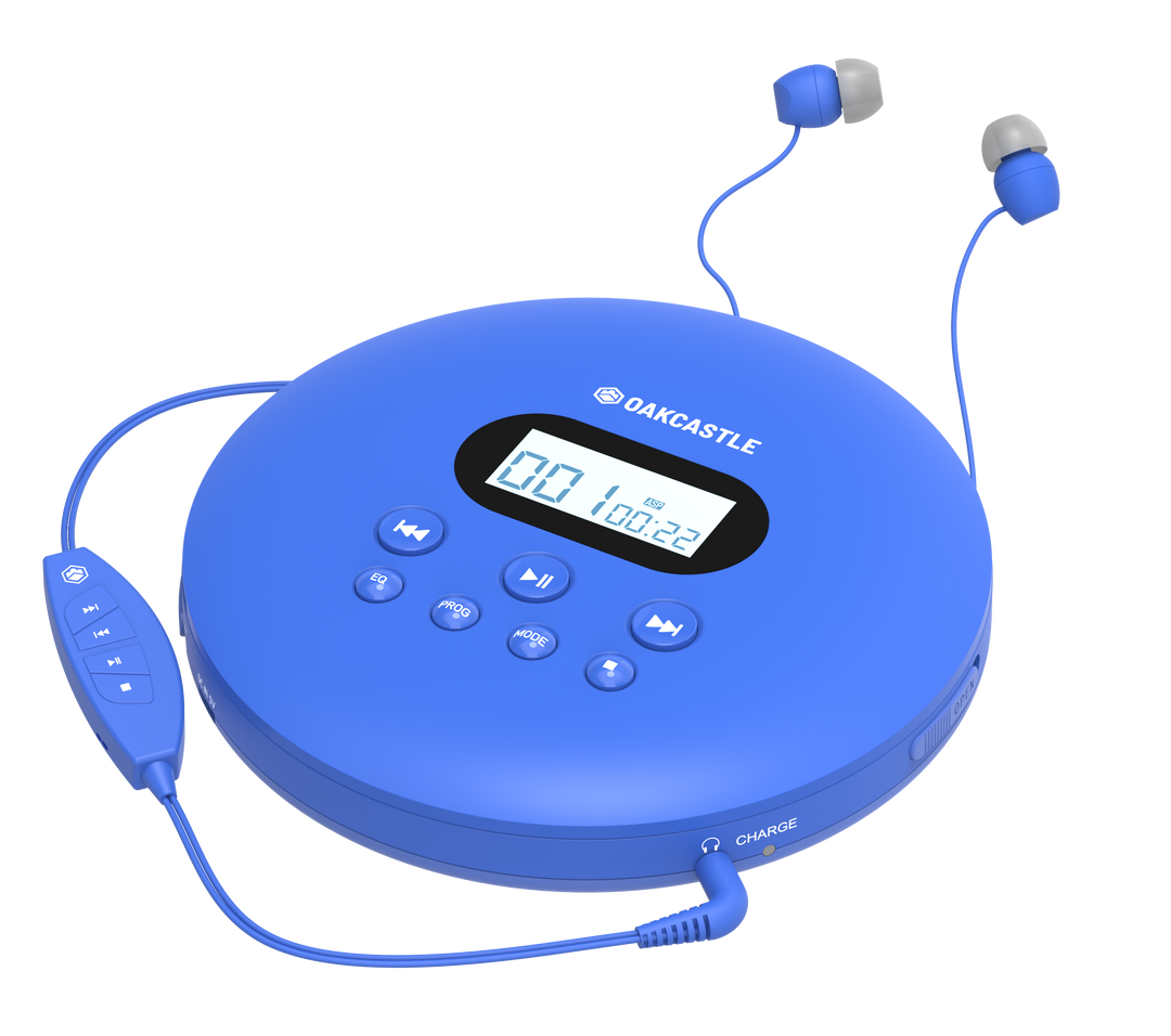 Majority Oakcastle CD100 Bluetooth Portable CD Player - Blue