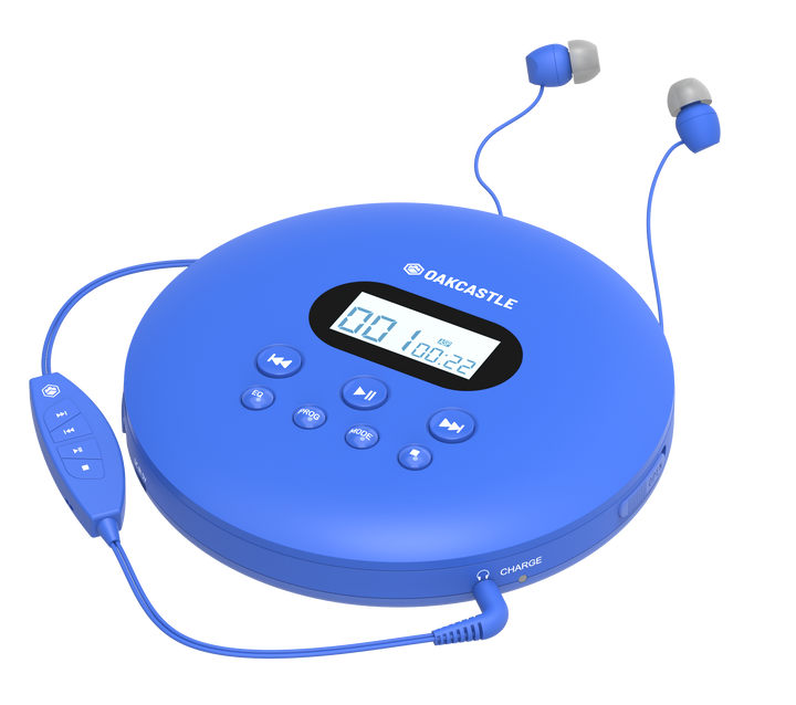 Majority Oakcastle CD100 Bluetooth Portable CD Player - Blue