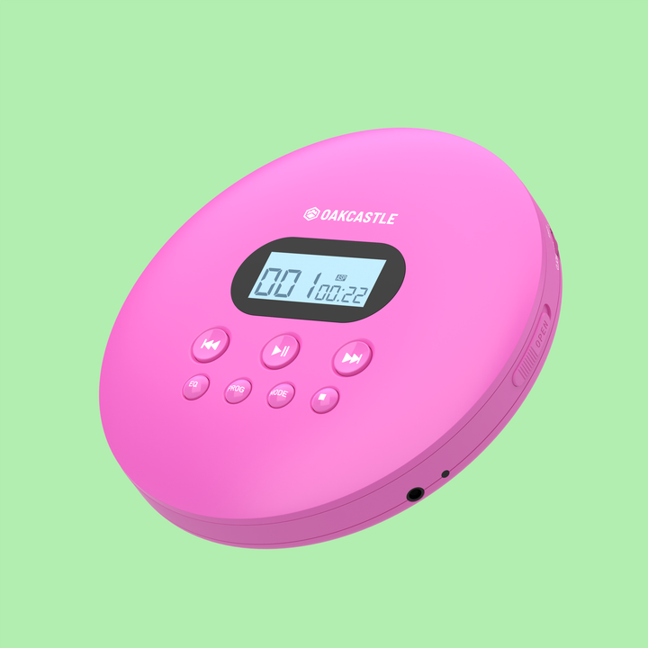 Majority Oakcastle CD100 Bluetooth Portable CD Player - Pink