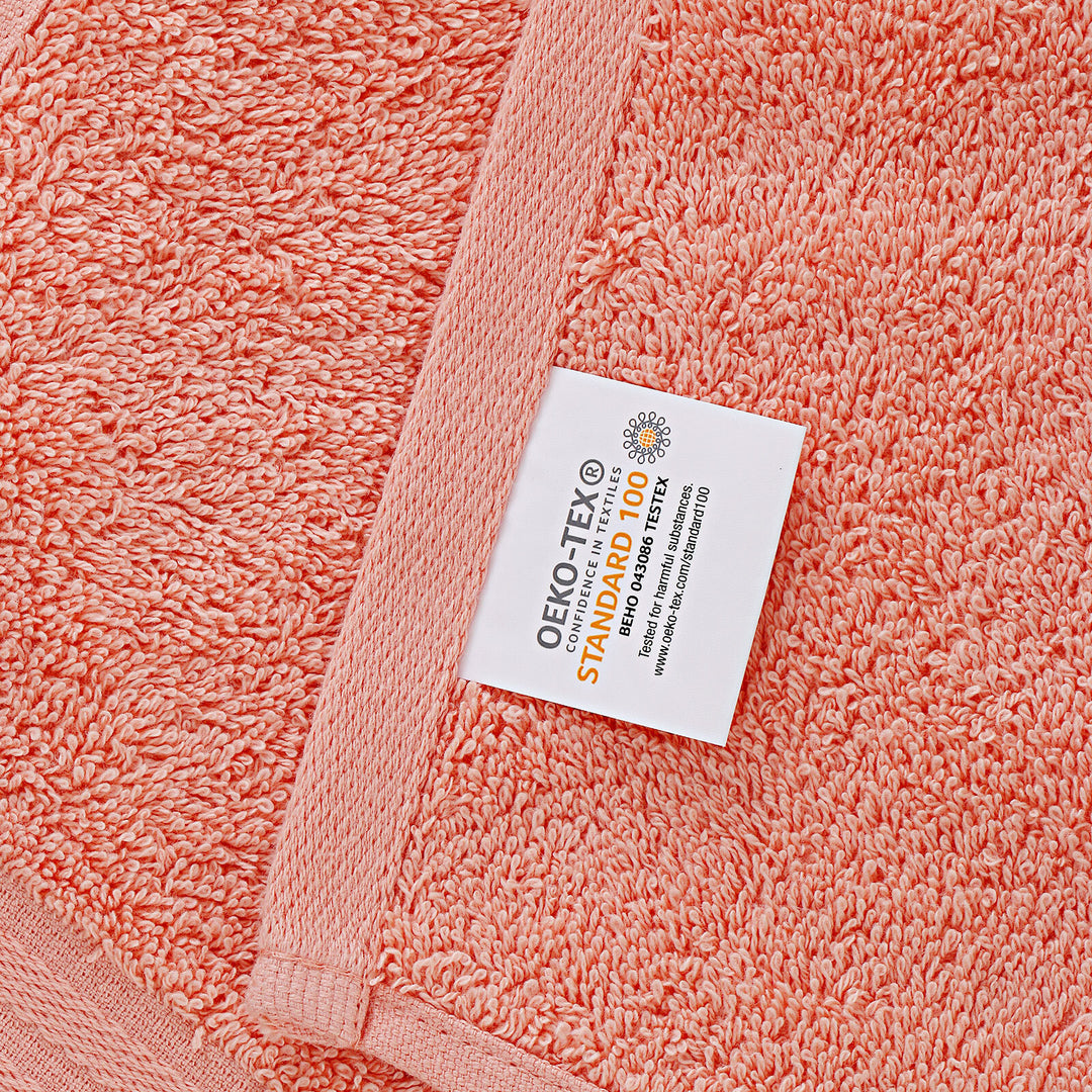 Linenland Bath Towel 4 Piece Cotton Hand Towels Set - Coral