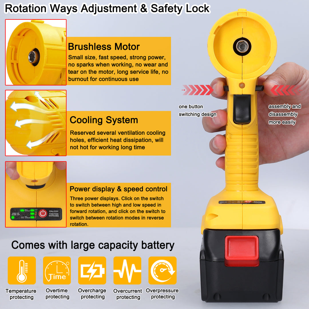 7in1 Multi-function Rechargeable Li-ion Electric Machine Set Electric Hammer Drill Chainsaw Conversion Tool Set Power Tool Kit