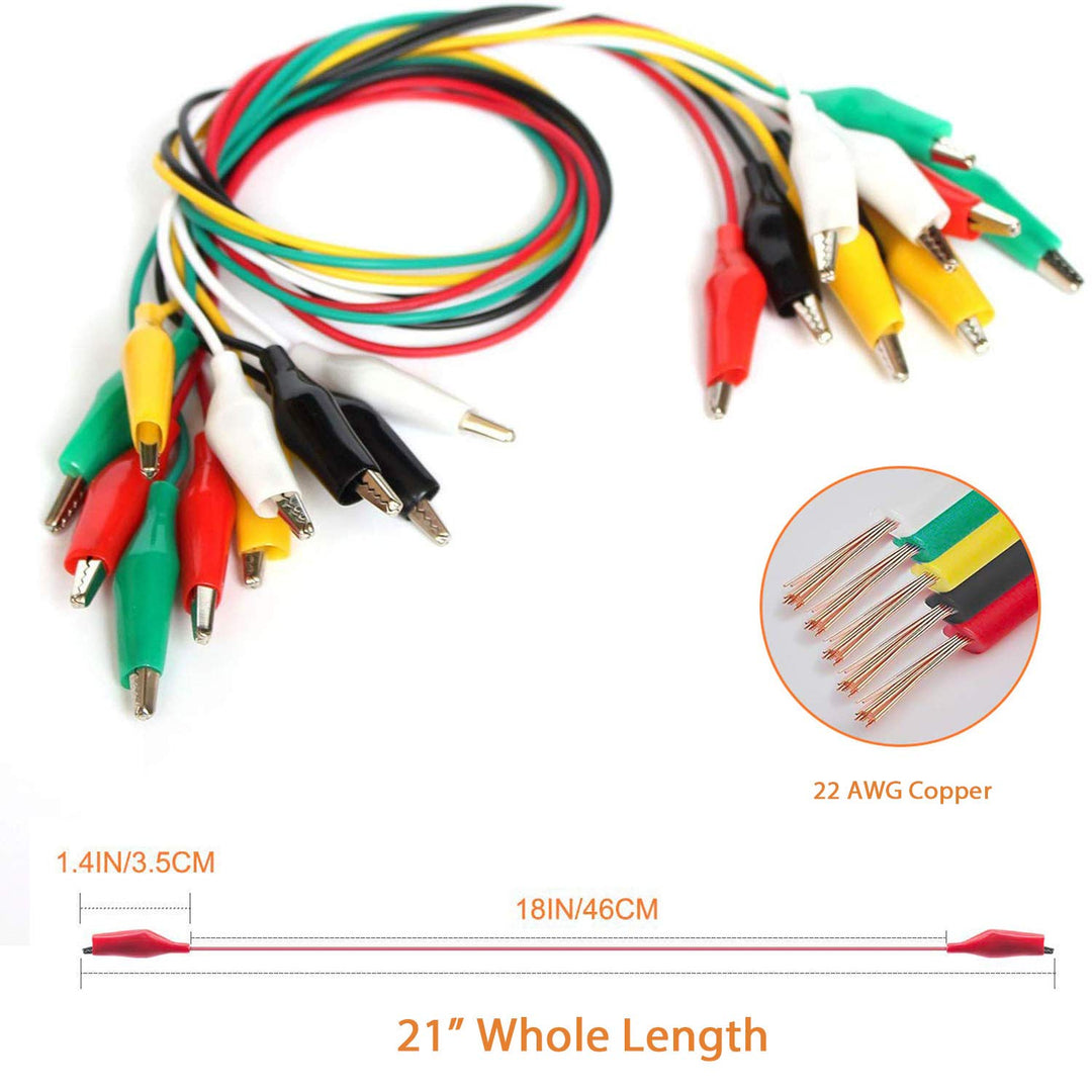 KAIWEETS KET02 DIY Electrical Alligator Clips with Wires Test Leads Sets