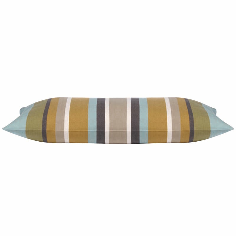 Corban Aqua Rectangle 35x70cm Striped Multicoloured Cushion Cover Nautical