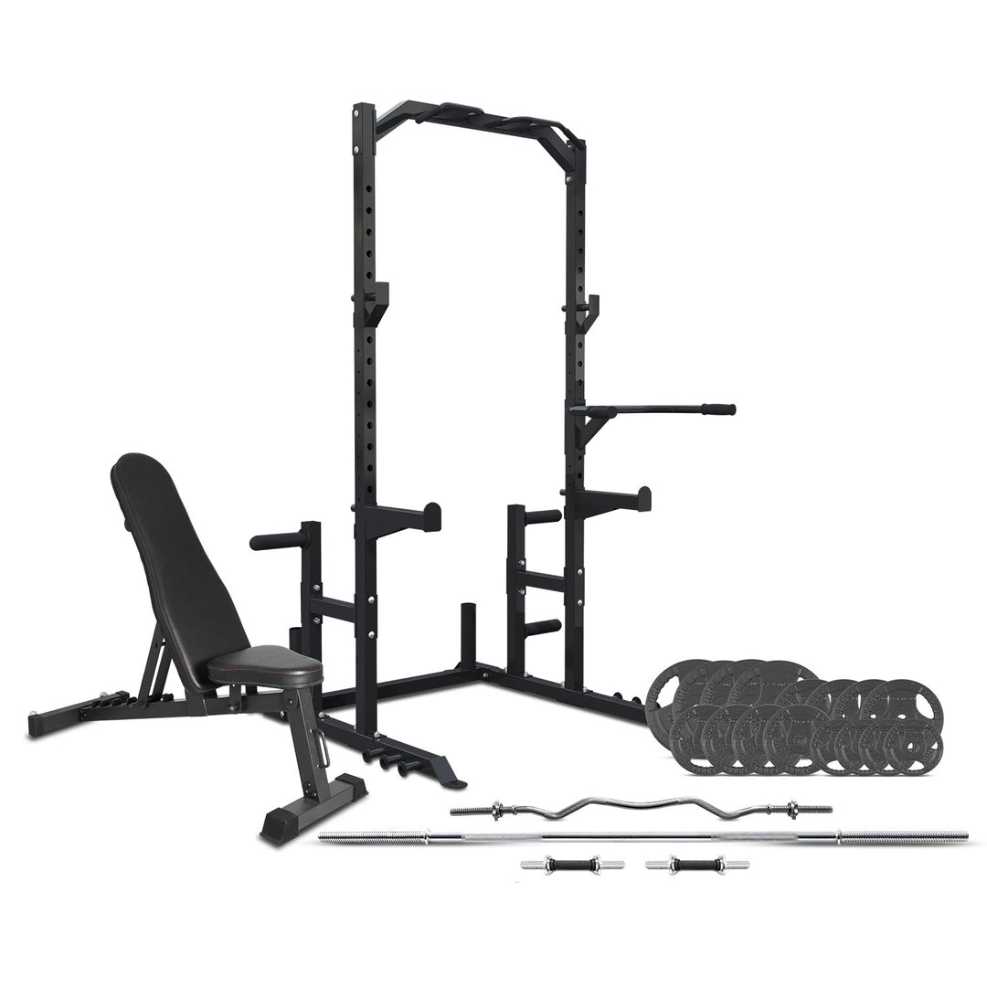 CORTEX PR2 Half Rack with 90kg Standard Tri-Grip Weight, Bar and Bench Set