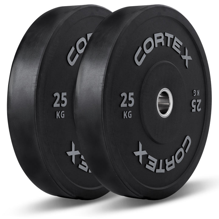 CORTEX 260kg Black Series V2 Rubber Olympic Bumper Plate Set 50mm with ZEUS100 Barbell